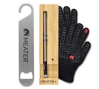 MEATER Plus Bundle: Smart Digital Wireless Meat Thermometer with Heat-Resistant BBQ Mitts & Bar Blade Opener | Bluetooth Range for Grilling, Smoking, Roasting, Baking, and BBQ