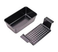 Meatloaf Pan with Drain Tray Nonstick Loaf Bread Meat Baking Pans Portable Lift and Serve Feature 9 X 5 Inch (B, One Size)