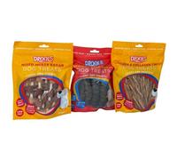 Meaty Dog Treats Real Meat, Low Fat, No Artificial Colours, Mixed Kebab, Beef Spiral, Chicken Collagen Twist & Bundle, Natural, Lasting Chews Dogs - Zvire (800g, Bundle Of 3)