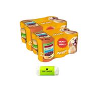 MEATY MEALS in JELLY MIXED SELECTION 12 x 400g Multipack Complete Nutrition Pedigree Adult Wet Dog Food with BRITSHOP Poop Bag
