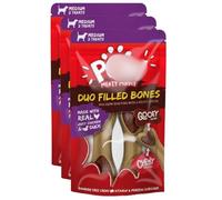 Meaty Middle Duo Filled Bones 2 Pack X Pack of 3 - Made With Real Juicy Chicken & Duck - Rawhide Free Chews - Vitamin and Mineral Enriched - 100% Tasty - Free From Artificial Colours & Flavours