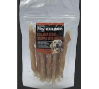 Meaty Snacks Collagen Wrapped with Chicken Stick 5" 100g 100% Natural Low Fat Dog Treats and Training Aid No Grain, No Gluten, No Rawhide