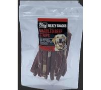 Meaty Snacks Marbled Beef Strips 100g 100% Natural Low Fat Dog Treats and Training Aid No Grain, No Gluten, No Rawhide