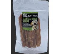 Meaty Snacks Marbled Rabbit Strips 100g 100% Natural Low Fat Dog Treats and Training Aid No Grain, No Gluten, No Rawhide