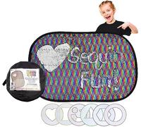 Meavia Reversible Sequins Wall Sensory Fun Toy W/ Shape Stencils & Travel Case, Jumbo Size 40 x 27 Inches