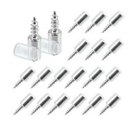 Mebamce 20 PCS Shelf Support Self-tapping Screws with Non-Slip Sleeve, Glass Shelve Pins Clapboard Holder Screw Cabinet Laminate Bracket Support Pegs for Kitchen, Bookcases, Wardrobes