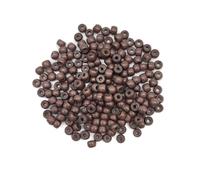 Mebamce 200pcs Silicone Lined Nano Rings Beads Links for Nano Tip Hair Extensions Nano Beads 3.0mm(OD) 1.0mm(ID) 2.0mm(L) 5 Color Optional - Brown
