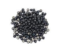 Mebamce 200pcs Silicone Lined Nano Rings Beads Links for Nano Tip Hair Extensions Nano Beads 3.0mm(OD) 1.0mm(ID) 2.0mm(L) 5 Color Optional - Black