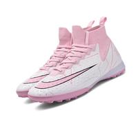 MEBAMY Mens Womens Football Boots Outdoor Football Boots Big Boy AG/FG High Top Breathable Comfortable Black, X801 SD Pink, 41.5/42 EU