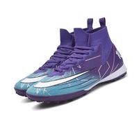 MEBAMY Mens Womens Football Boots Outdoor Football Boots Big Boy AG/FG High Top Breathable Comfortable Black, X801 SD Purple, 34.5/35.5 EU