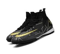 MEBAMY Mens Womens Football Boots Outdoor Football Boots Big Boy AG/FG High Top Breathable Comfortable Black, X801 Sd Black, 10 UK
