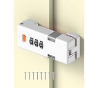 MeBantoo 180 Degree Barn Door Combination Lock, 3 Digit Password Keyless Home Security Lock for Kitchen Cabinet, Drawer, Locker, Sliding Closet Doors - Sturdy and Practical Gate Latch (1, White)