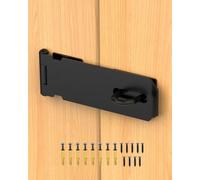 MeBantoo 5 Inch Door Hasp Lock Latch, 304 Stainless Steel Shed Door Padlock Latches for Barn, Gate, Cabinet, Patio, Drawer (Black - 1pc)