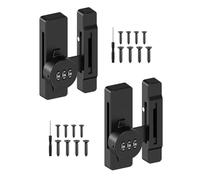 MeBantoo 90/180 Degree Barn Door Lock - Keyless 3 Digit Combination Security Latch, Zinc Alloy Mechanical Password Lock for Closet, File Cabinet, Sliding Door, Bedroom (2, Black)