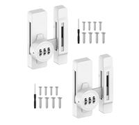 MeBantoo 90/180 Degree Barn Door Lock - Keyless 3 Digit Combination Security Latch, Zinc Alloy Mechanical Password Lock for Closet, File Cabinet, Sliding Door, Bedroom (2, White)