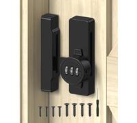 MeBantoo 90/180 Degree Barn Door Lock - Keyless 3 Digit Combination Security Latch, Zinc Alloy Mechanical Password Lock for Closet, File Cabinet, Sliding Door, Bedroom (1, Black)