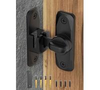 MeBantoo 90/180 Degree Flip Barn Door Lock, Protect Privacy - Security Sliding Door Latch, Small Gate Latches Hardware for Barn, Garden, Bathroom, Cabinet, Window (Black-1PC)