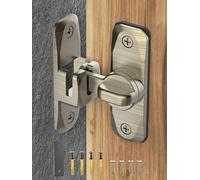 MeBantoo 90/180 Degree Flip Barn Door Lock, Protect Privacy - Security Sliding Door Latch, Small Gate Latches Hardware for Barn, Garden, Bathroom, Cabinet, Window (Bronze-1PC)