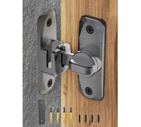 MeBantoo 90/180 Degree Flip Barn Door Lock, Protect Privacy - Security Sliding Door Latch, Small Gate Latches Hardware for Barn, Garden, Bathroom, Cabinet, Window (Grey-1PC)