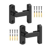 MeBantoo Adjustable Barn Door Locks, 90/180 Degree Sliding Door Latch, Protect Home Security Gate Latch for Bedroom, Barn, Cabinet, Garden, Fence (Black-2 Pcs)