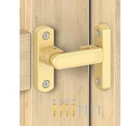 MeBantoo Adjustable Barn Door Locks, 90/180 Degree Sliding Door Latch, Protect Home Security Gate Latch for Bedroom, Barn, Cabinet, Garden, Fence (Gold-1 Pc)