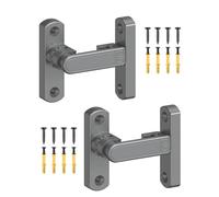 MeBantoo Adjustable Barn Door Locks, 90/180 Degree Sliding Door Latch, Protect Home Security Gate Latch for Bedroom, Barn, Cabinet, Garden, Fence (Grey-2 Pcs)