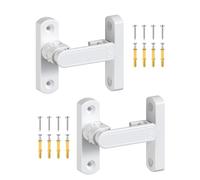 MeBantoo Adjustable Barn Door Locks, 90/180 Degree Sliding Door Latch, Protect Home Security Gate Latch for Bedroom, Barn, Cabinet, Garden, Fence (White-2 Pcs)