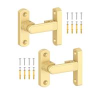 MeBantoo Adjustable Barn Door Locks, 90/180 Degree Sliding Door Latch, Protect Home Security Gate Latch for Bedroom, Barn, Cabinet, Garden, Fence (Gold-2 Pcs)