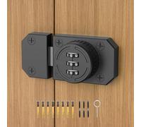 MeBantoo Cabinet Lock with Combination, 3-Digit Password Closet Door Lock, Zinc Alloy Mechanical Combination Latch with Screws for Barn One-Way Door, Drawer, Office File Cabinet (1, Black)