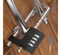 MeBantoo Cabinet Lock with Combination, Adjustable U-Shaped Combination Cabinet Lock Latches for Gym Locker, Closet, Fences, Luggage, Double Doors (1, Black)