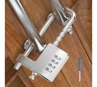 MeBantoo Cabinet Lock with Combination, Adjustable U-Shaped Combination Cabinet Lock Latches for Gym Locker, Closet, Fences, Luggage, Double Doors (1, Silver)