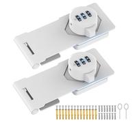 MeBantoo Cabinet Locks with Combination, Password Hasp Locks, 2 Pack White
