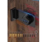 MeBantoo Cabinet Password Hasp Locks, 90 Degree Barn Door Lock, Household Security Combination Latch Lock for Locker, Fence, Bathroom, Outdoor, Garden (Black -1PC)