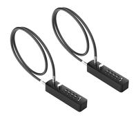 MeBantoo Cable Locks with Combination, 23.6" Steel Cable Rope Snowboard Lock with 4-Digit Combination, Adjustable Gate Locks for Outdoor Fence, Bike, Locker, Cabinet, Refrigerator (Black - 2pcs)