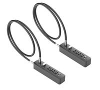 MeBantoo Cable Locks with Combination, 23.6" Steel Cable Rope Snowboard Lock with 4-Digit Combination, Adjustable Gate Locks for Outdoor Fence, Bike, Locker, Cabinet, Refrigerator (Gray - 2pcs)