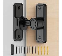 MeBantoo Sliding Barn Door Lock Hardware, 90 Degree Locks for Barn Doors, Flip Gate Latches for Garden, Bathroom, Outdoor, Garage, Window (Black)