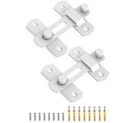 MeBantoo Sliding Barn Door Lock, Stainless Steel Safety Flip Gate Latches & Door Bolt Locks for Wine Cabinet, Bathroom, Outdoor, Garage, Garden, Closet (2, White)