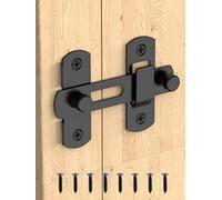 MeBantoo Sliding Barn Door Lock, Stainless Steel Safety Flip Gate Latches & Door Bolt Locks for Wine Cabinet, Bathroom, Outdoor, Garage, Garden, Closet (Black, 1 Pack)