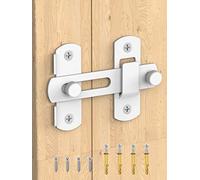 MeBantoo Sliding Barn Door Lock, Stainless Steel Safety Flip Gate Latches & Door Bolt Locks for Wine Cabinet, Bathroom, Outdoor, Garage, Garden, Closet (1, White)