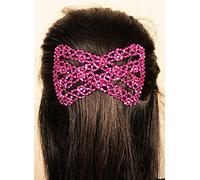 Mebella Women Magic Beads Shiny Hair Clips Stretchy EZ Double Comb Different Hair Styles One Size Fits All Single (Dark Pink)