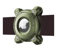 Mebeter Waterproof Pet Airtag Dog Collar Holder, Anti-lost Shock Resistant Mini Air Tag Holder Hard TPU Full Protection Airtag Dog Collar Case for Key,Backpack,Luggage,Cat,Dog Gps Tracker (Army Green)