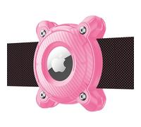 Mebeter Waterproof Pet Airtag Dog Collar Holder, Anti-lost Shock Resistant Mini Air Tag Holder Hard TPU Full Protection Airtag Dog Collar Case for Key,Backpack,Luggage,Cat,Dog Gps Tracker, Rose Red