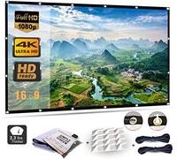 Mebios 120 Inch Projection Screen, Portable HD 4K Screen for School Home Theatre Cinema, Matte White Widescreen, Wall Mount, 271cm(W) X 155cm(H), Canvas, 160deg Viewing Angle