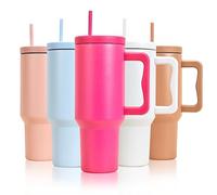 mebiusyhc 40oz Stainless Steel Vacuum Insulated Cup Double Wall Travel Flask Car Coffee Mug Tumbler with Straw with Handle for Hot Iced Coffee1