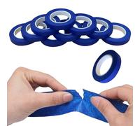 meblos 10 Rolls Coloured Masking Tape, 10mm x 13m Blue Masking Tape, for Office Home Classroom Handicrafts Murals Aart Lettering and DIY Crafts Scrapbooking Painting Labeling or Coding