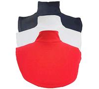 Meboem 3PCS Womens Cotton Neck Dickey Inserts False Fake Turtleneck Half Top Collar Shoulder Cover,White Black Red