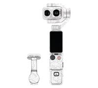 Mebont Camera & Drone Protective Skin Wrap Decal for DJI Osmo Pocket 4P, Anti-Scratch Wear-Resistant Vinyl Sticker Cover - Contour Line White