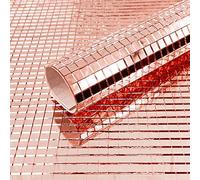 Meboom 2400pcs Self-Adhesive Craft Mirrors Mosaic Tiles Mini Rose Gold Square Glass Sticker,5mm by 5mm