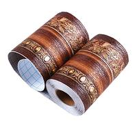 Meboom Elegant Brown Floral Wallpaper Border Peel and Stick Border Self Adhesive Wall Decal Waterproof 3D Pattern Wall Decor Removable Wall Room Tiles Sticker,10cm by 5m