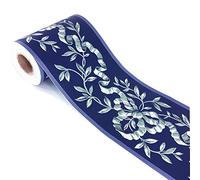 Meboom Self Adhesive Navy Floral Rattan Patten Wallpaper Border Peel Stick Wall Ceiling Decorative Sticker Waterproof 10cm X 10meters